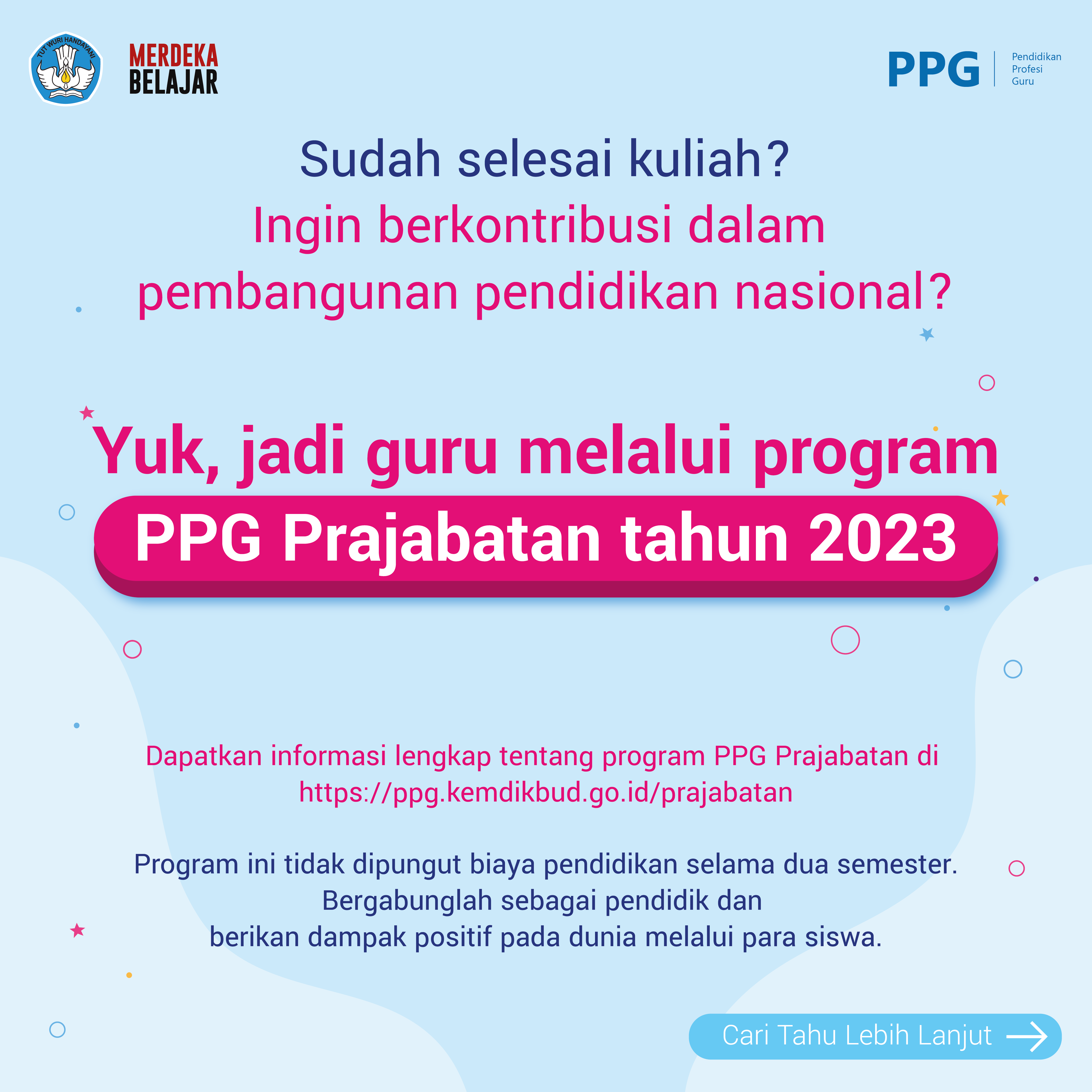 Yuk! Jadi guru melalui program PPG Prajabatan Tahun 2023!